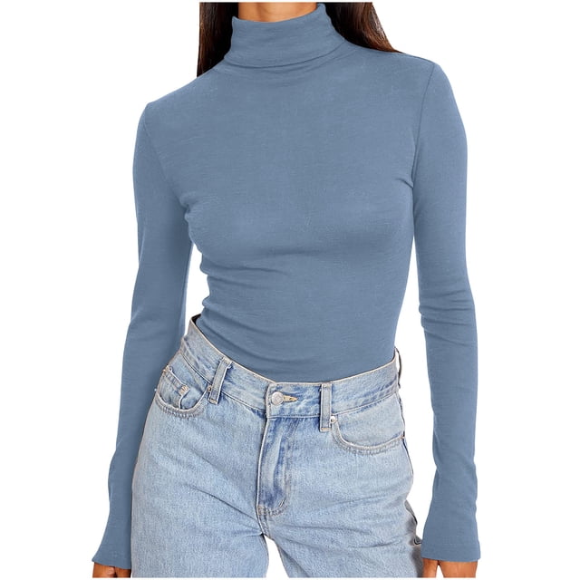 BLVB Chandails de Base à Col Roulé à Manches Longues pour Femmes, Mode d'Automne, sous-Vêtements Thermiques de Base, Hauts, Vêtements d'Hiver