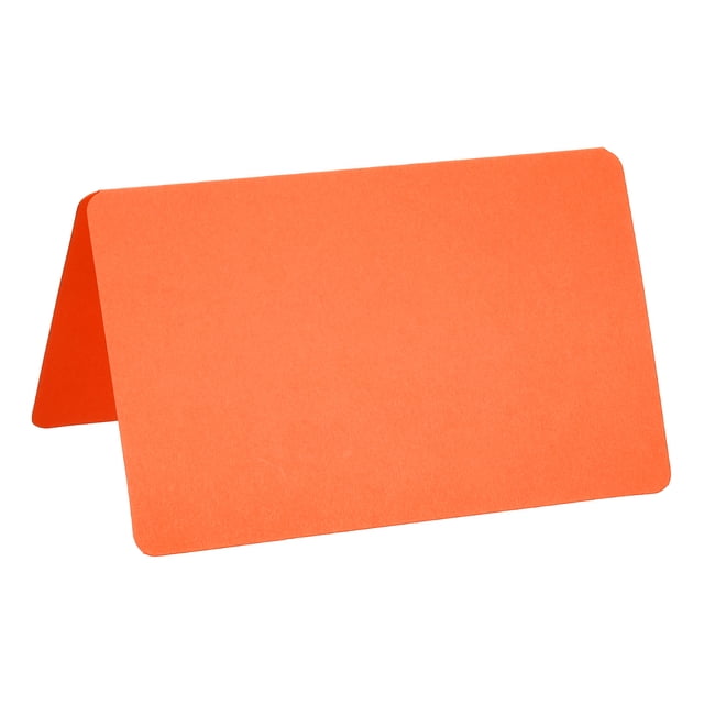 Unique Bargains Blank Greeting Cards,100pack Favor Decor Foldable Blank Card ,Orange Card Paper