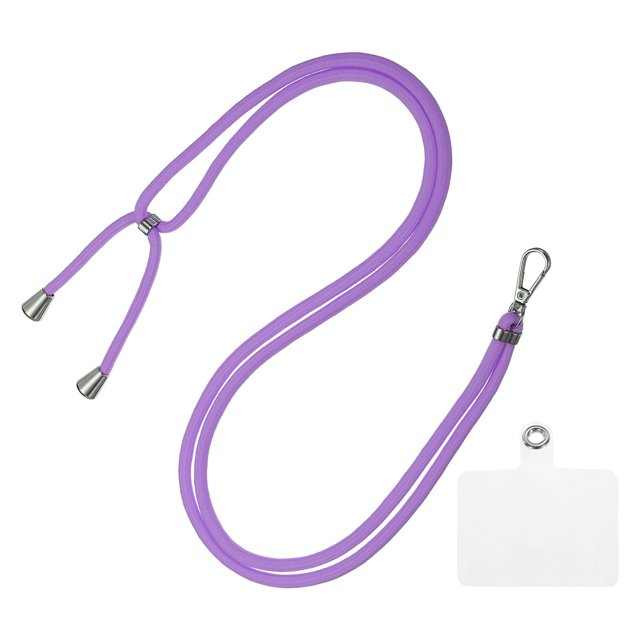 Unique Bargains Phone Lanyard, Adjustable Neck Lanyard with Transparent Lanyard Patch, Deep Purple, 1 Count