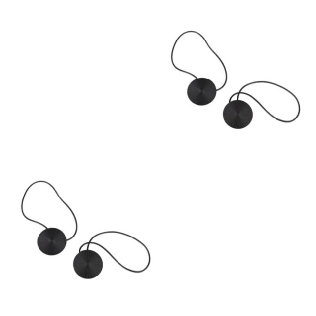 yingyy 1/2/3/5 2 Pieces Curtain Tieback Round Polyester Replacement Simple Style Household Kitchen Sunshade Drape Fixing Fastener Black 2PCS