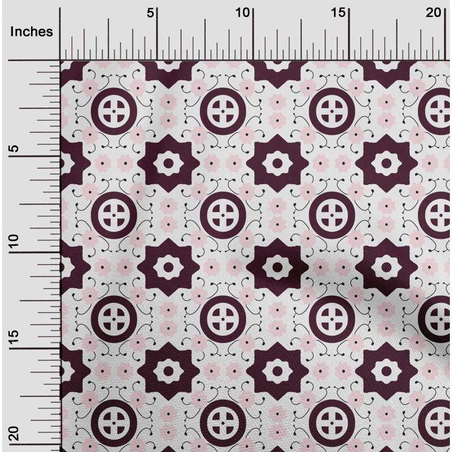 oneOone Cotton Poplin Wine Fabric Geometric Block Sewing Craft Projects Fabric Prints By Yard 42 Inch Wide