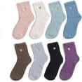 thumbnail image 1 of Chaussettes Douces pour Femmes Chaussettes Blanches Chaussettes Confortables Chaussettes Moelleuses pour Femmes Chaussettes en Polaire 5 Paires Blanches, 1 of 6