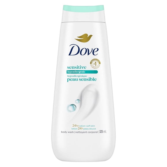 Dove Body Wash for 24H Lotion-Soft Skin Hypoallergenic Sensitive, 325 ml