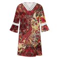 thumbnail image 3 of Women Basic Maxi Dress Oversized Lace Rem Casual Dress Half Sleeve Vacation Suit, 3 of 8
