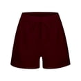 thumbnail image 2 of Girls Summer Linen Shorts Kids Casual Drawstring Elastic Waist Beach Short Pants With Pockets, 2 of 6
