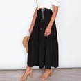 thumbnail image 2 of GYUJNB Women's Button Front Split Midi Skirt High Waisted A Line Skirts,Black,M, 2 of 6