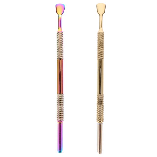 2 Pcs Poussoirs à Cuticules Double Face en Acier Inoxydable pour Ongles de Pied
