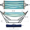 thumbnail image 2 of Tranquillo Hamac Universel avec Supports en Acier Enduit Électrostatique, Support de Hamac Réglable et Pliable avec Filet en Polyester à 2 Couches et Sac de Transport pour 2 Personnes. Toile - Feuille Bleue, 2 of 5