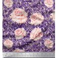 thumbnail image 1 of Soimoi Viscose Chiffon Fabric Check & Roses Floral Print Fabric by Yard 42 Inch Wide, 1 of 3