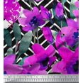 thumbnail image 3 of oneOone Georgette Viscose Fabric Chevron|Leaves & Floral Panel Print Fabric By Yard 42 Inch Wide, 3 of 3