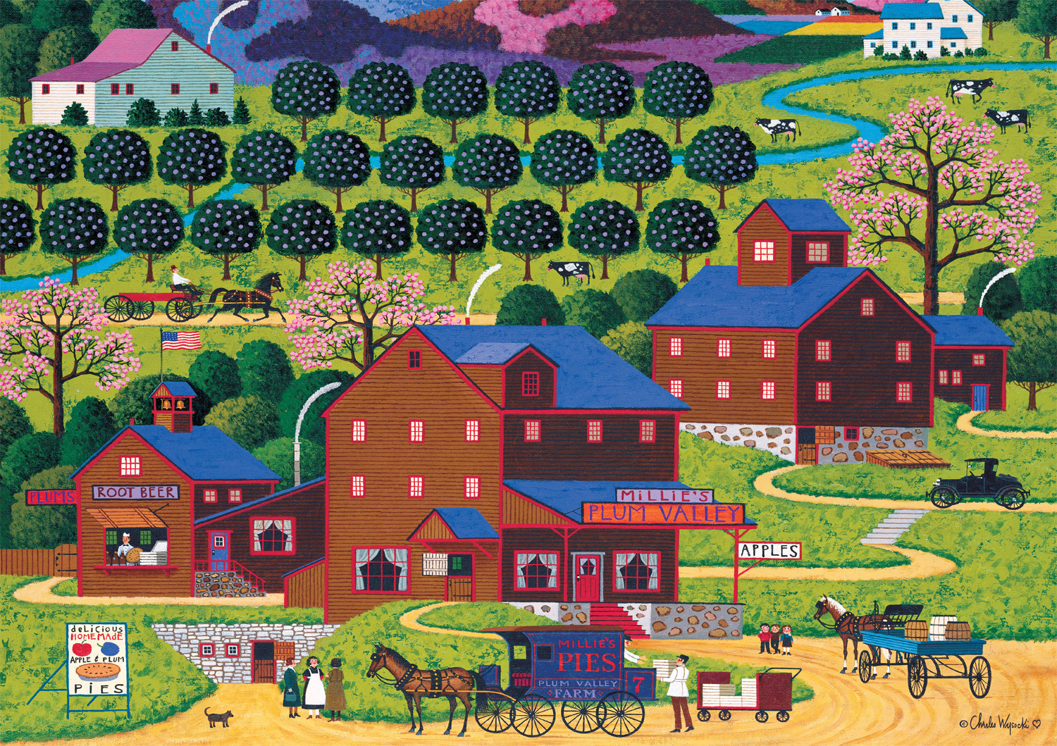 Buffalo Games Plum Valley Puzzle de 300 pièces imbriqué pour adultes de 14 à 99 ans