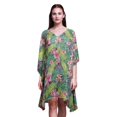 thumbnail image 1 of Bimba Sortie de Plage Tropical Kaftan Bikini par-Dessus Robe Midi pour Femmes Courte Caftan-TG-3X Magenta Foncé, 1 of 5