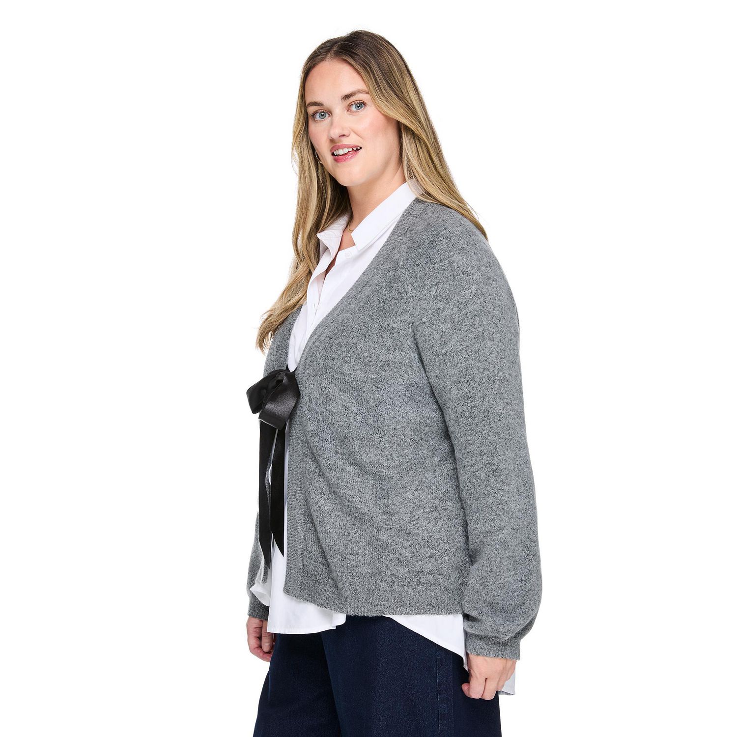 Lane Bryant Women's Plus Satin Bow Cardigan