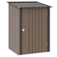 thumbnail image 1 of Outsunny Remise de Jardin Adossée 3,3 Pi x 3,4 Pi avec Porte Verrouillable, Brun, 1 of 10
