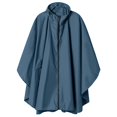 thumbnail image 3 of Clearance! Baberdicy Unisex Solid Color Hooded Zippered Poncho Shawl Navy, 3 of 7