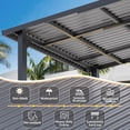 thumbnail image 4 of AECOJOY 10' x 8' Hardtop Pergola Gazebo, Wall-Mounted Heavy Duty Metal Awning for Patio, Large Galvanized Steel Outdoor Pergola, 4 of 6