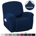 thumbnail image 1 of CHOK 2024 1-Piece Jacquard Spandex Recliner Stretch Slipcover  Navy, 1 of 7