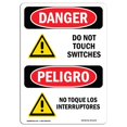 thumbnail image 1 of SignMission OS-DS-A-1014-VS-1176 Panneau de Danger OSHA 10 x 14 Po - Interrupteurs Ne Touchez Pas Bilingue, 1 of 1