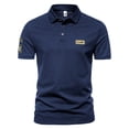 thumbnail image 1 of EGNMCR Men Short-Sleeved Turn-Down Collar Solid Buttons Blouse Shirt Tops, 1 of 4