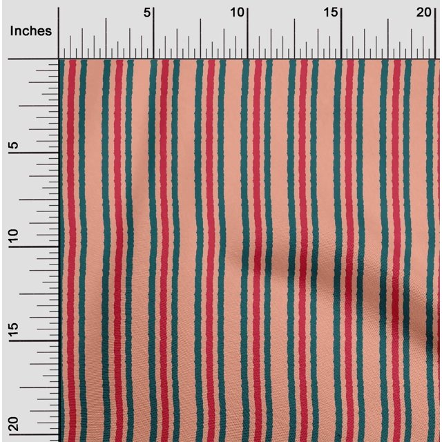 oneOone Cotton Flex Fabric Stripe Block Print Fabric By Yard 40 Inch Wide