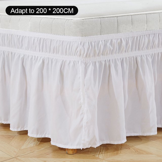 Qualitygoods Drop Bed Skirt Adjustable Elastic Bed Dust Ruffle Polyester Mattress Decor Bedding Supplies