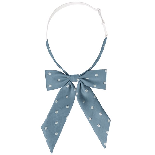 INSPIRE CHIC Women's Polka Dots Ties Elastic Adjustable Neck Pre-Tied Ribbon Bow Tie Uniform Cosplay Blue One Size