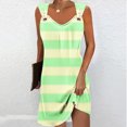 thumbnail image 1 of Pisexur Robe Sans Manches à Col en V pour Femme Été Confort Mode Couleur Unie Poche Robe Sans Manches à Col en V Robe pour Femme, 1 of 5
