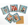 thumbnail image 2 of Inkdotpot Set of 6 Drink Coasters DecorativeNon,SlipCork Base4-inch Square PrintedCoastersEasy Clean- Tribal Animals, 2 of 8