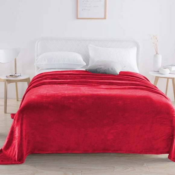 Skimsklo Solid Color Flannel Throw Blanket for Couch Bed Sofa - Super Soft Cozy Plush Fleece Blanket for Adults Kids, Lightweight Warm Bedspread Cover for Bedroom Living Room, 39x59 Inches, Polyester