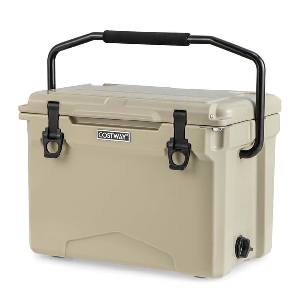 Costway 25 QT Portable Cooler Rotomolded Ice Chest Insulated Ice