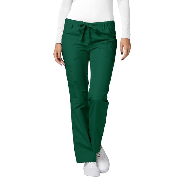 Adar Pantalon d'Uniforme Droit pour Femmes Universal, à Cordon, Popeline Durable, Noir