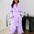 thumbnail image 2 of Peignoirs pour Femmes Peignoir à Capuche en Molleton Éponge Peignoir pour Femmes Peignoir Léger de Sauna Robe de Maison Long Peignoir Peluche Femme Pyjama en Flanelle, 2 of 6