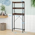 thumbnail image 2 of Costway 3-Tier Over-The-Toilet Bathroom Shelf Metal Frame Space Saver Rack with 4 Hooks, 2 of 10