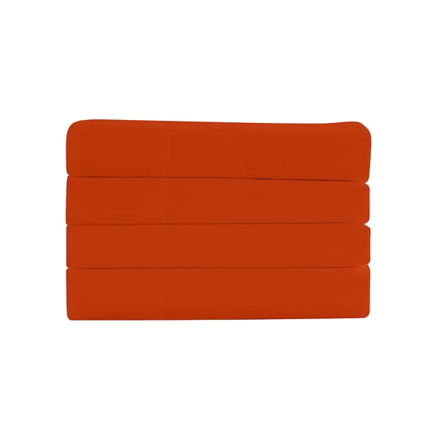 Sheets & Beyond Ensemble de Draps 3 Pcs en Microfibre Toucher Coton Ultra Doux 1800 Series (Format Simple TG, Orange)