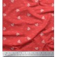 thumbnail image 1 of Soimoi Orange Modal Satin Fabric Heart & Love Text Print Fabric by the Yard 42 Inch Wide, 1 of 1