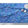 thumbnail image 2 of Soimoi Rayon Fabric Leaves & Periwinkle Floral Decor Fabric Printed Yard 56 Inch Wide, 2 of 3