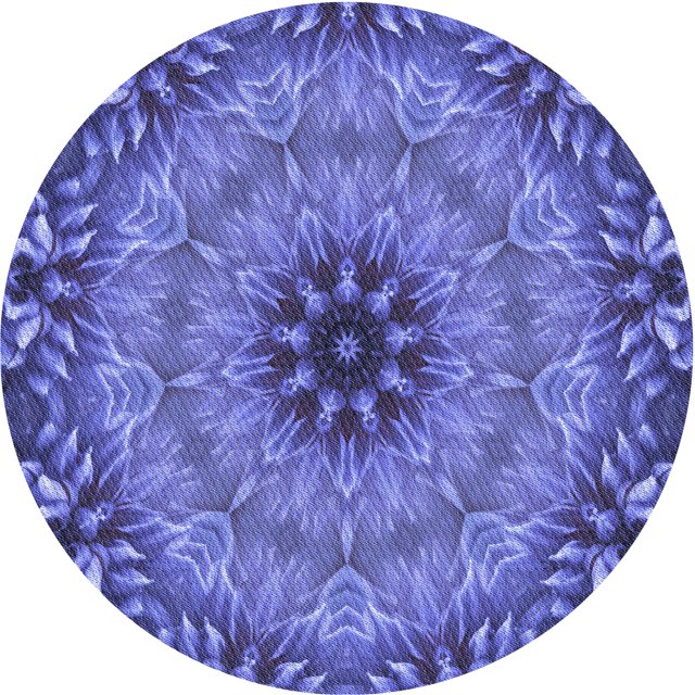 Ahgly Company Tapis d'Intérieur Lavables en Machine, Ronds, Transitionnels, Bleu Ardoise, Ronds de 6'