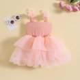 thumbnail image 2 of Fortune 1-6 Ans Fille une Ligne Robe Bambin Sans Manches Arc Tulle Robes Robe d'Anniversaire d'Été, 2 of 8