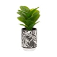 thumbnail image 1 of DesignOvation 10"H Artificial Fig Plant in Black and White Ceramic Pot, 1 of 8