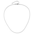 thumbnail image 1 of Diamond2Deal Collier Chaîne Réglable 1+1 Po en Or Blanc 10K Boîte de 0,7 mm pour Femmes 18 Pouces, 1 of 6