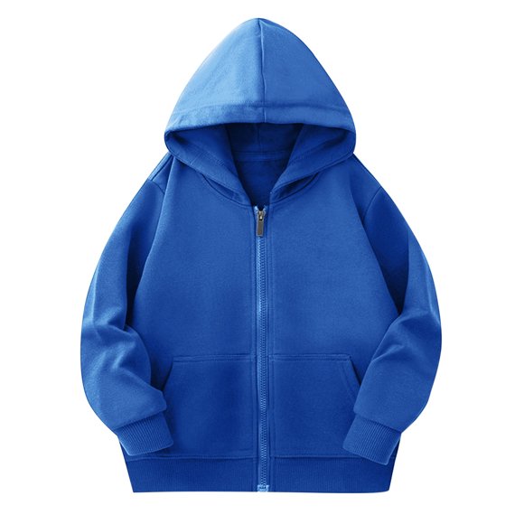 ZACPNCV Baby Boys Girls Hoodie Sweatshirts Toddler Kids Solid Long Sleeve Pullover Hoody with Pocket Blue 5-6 Years