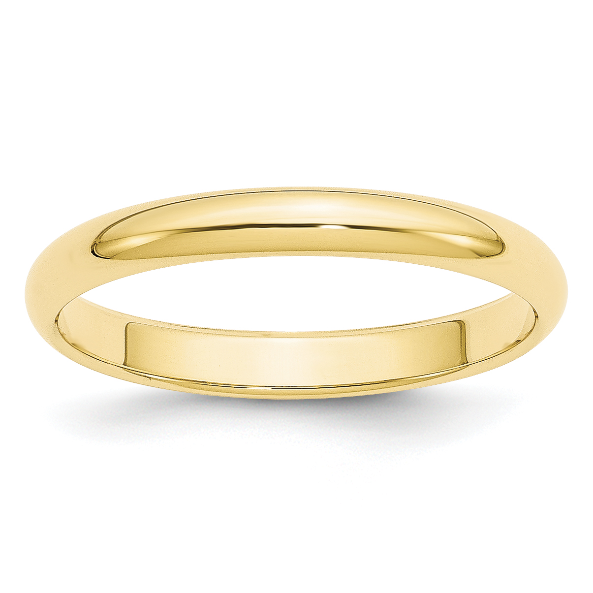 Bague Demi-Ronde 10KY 3 mm Taille 4,5 Taille 4,5