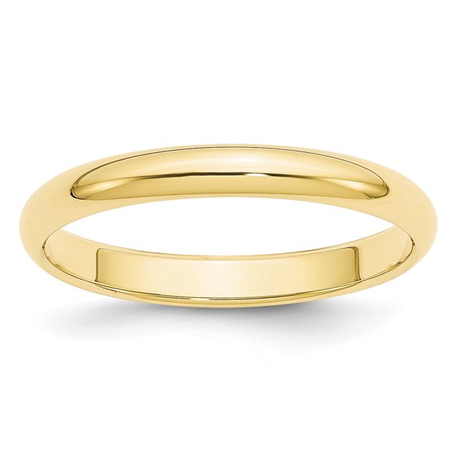 Bague Demi-Ronde 3 mm en Or Jaune 10K Taille 11,5