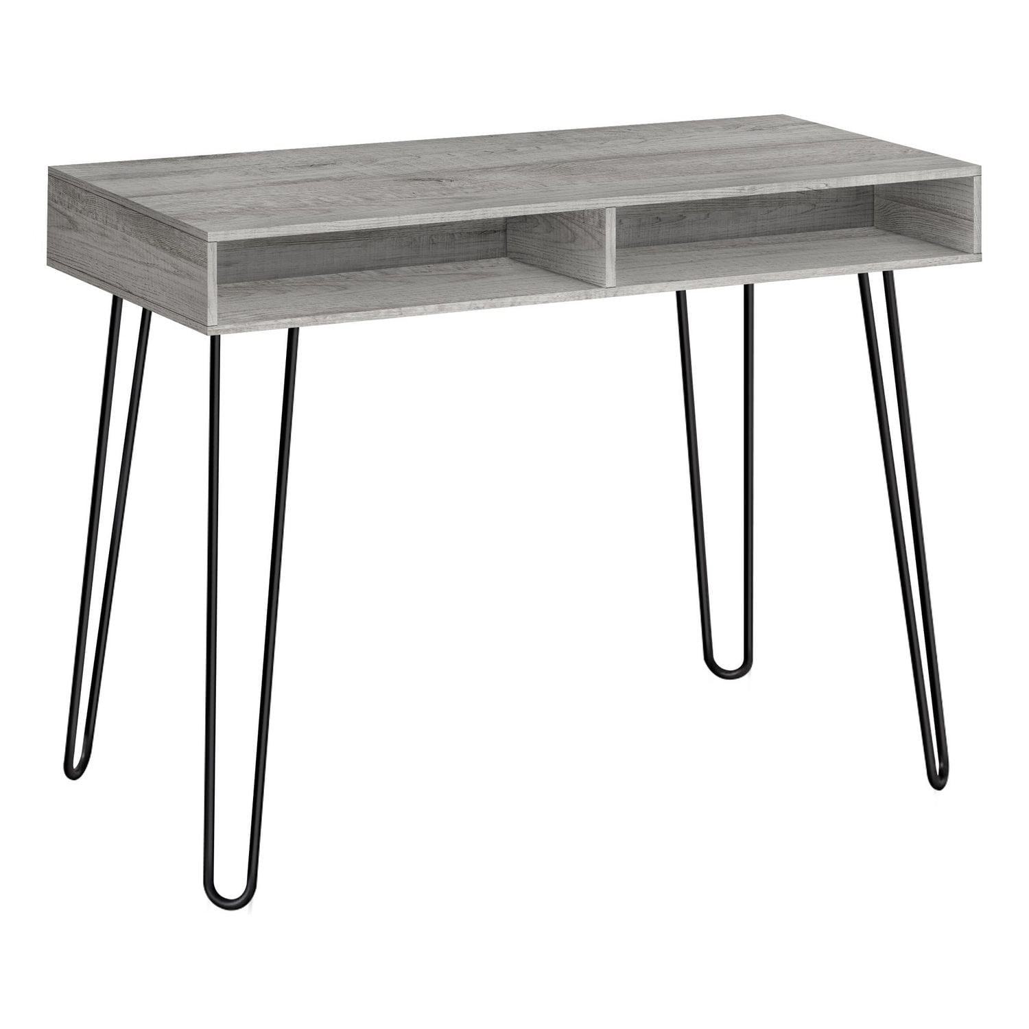 Monarch Specialties Computer Desk, Home Office, Laptop, Left, Right Set-up, Storage Drawers, 40"l, Work, Metal, Laminate, Grey, Black, Contemporary, Modern