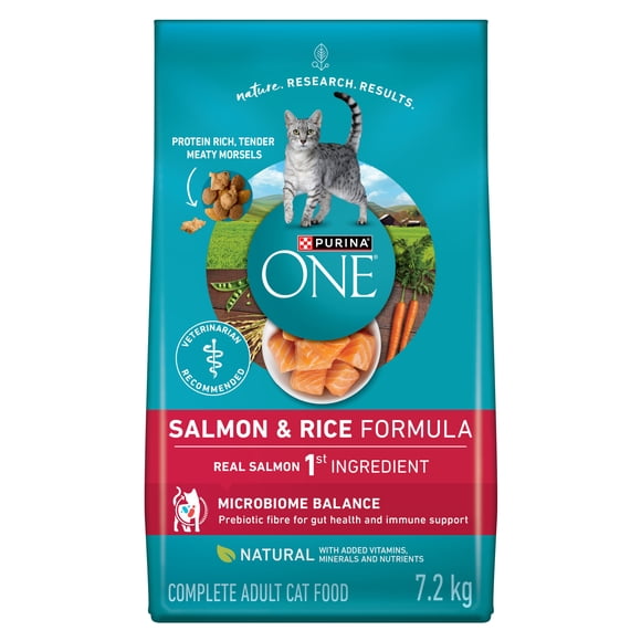 Purina ONE Salmon & Rice, Dry Cat Food 7.2kg