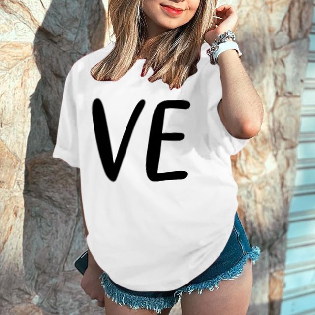 Hot Sale!! T-Shirts de la Saint-Valentin pour Femmes Imprimés Graphiques Mignons Léopard Cœur T-Shirts Décontractés Manches Courtes Col Rond Blanc + S
