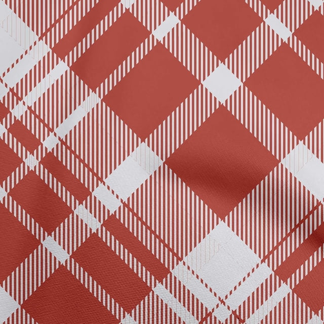 oneOone Silk Tabby Maroon Fabric Check Craft Projects Decor Fabric Printed By The Yard 42 Inch Wide