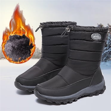 LSLJS Bottes d'Hiver pour Femmes, Botte d'Hiver avec Doublure Chaude Confortable, Bottillons Doublés de Velours, Extérieur, à Enfiler, Imperméables, Bottines Courtes