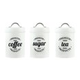 thumbnail image 2 of Abbracc 1200ml Sugar Tea Coffee Canisters Set Airtight Kitchen Food Storage Jars Bottles Bright White, 2 of 9