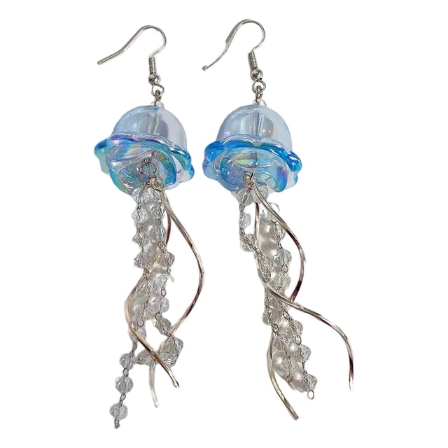 Boucles d'Oreilles pour Femmes Boucles Pendantes en Résine Transparente Boucles d'Oreilles Pendantes Faites à la Main Bohème Frange Transparente Bijou Statement - Artisanat et Conception Légère